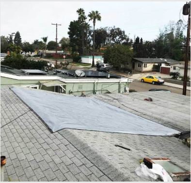 Another view shingle roof tarp