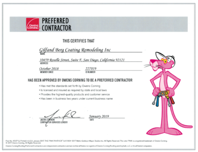 Preferred_Contractor_Certificate-400×308 Preferred Contractor Certificate 400X308 1 | Leaky Roof Repair Services San Diego, Ca